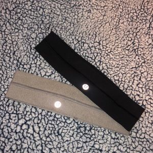 Black and grey lululemon headbands